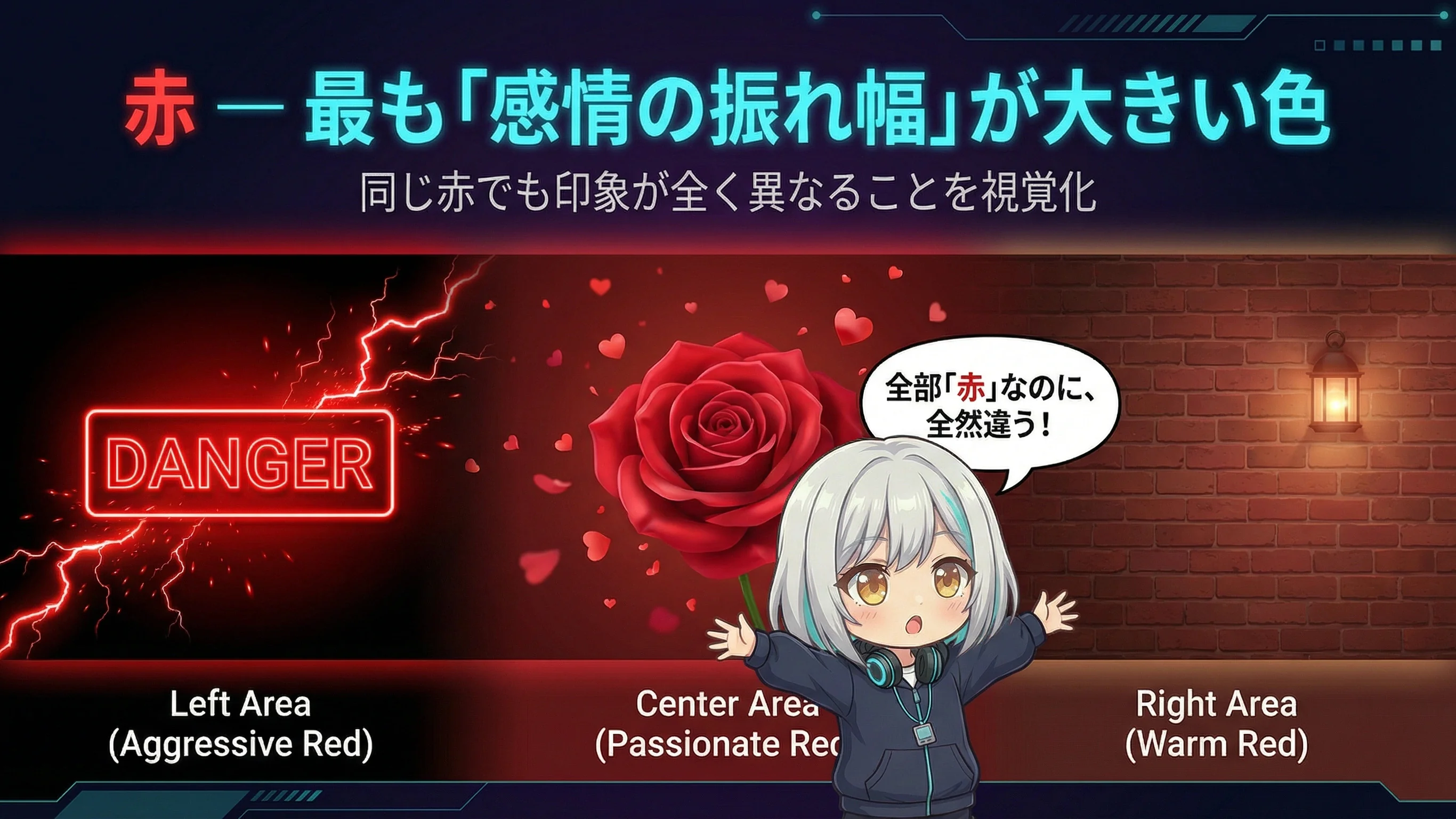 赤 — 感情の振れ幅が最も大きい色