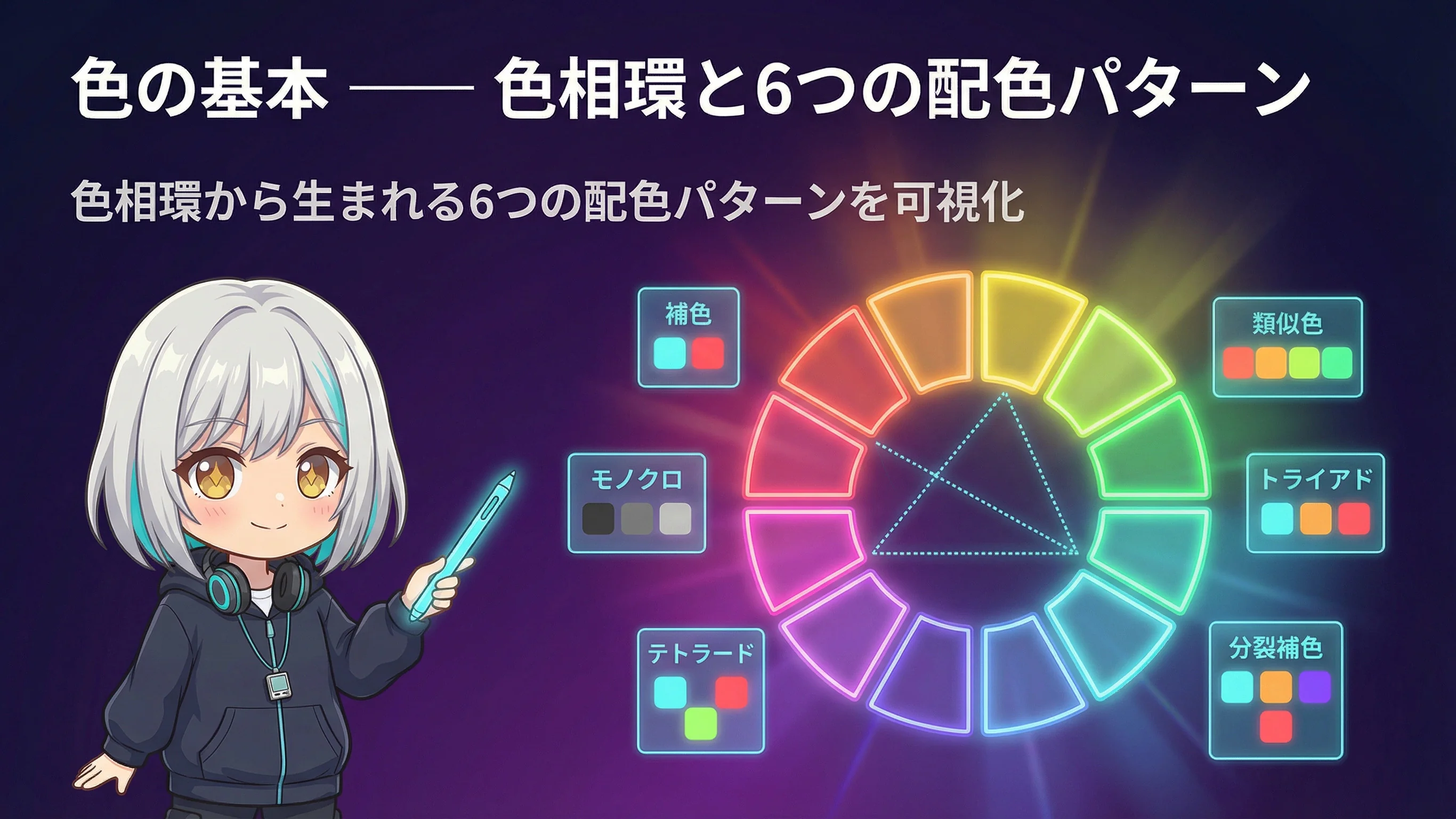 色相環と6つの配色パターン