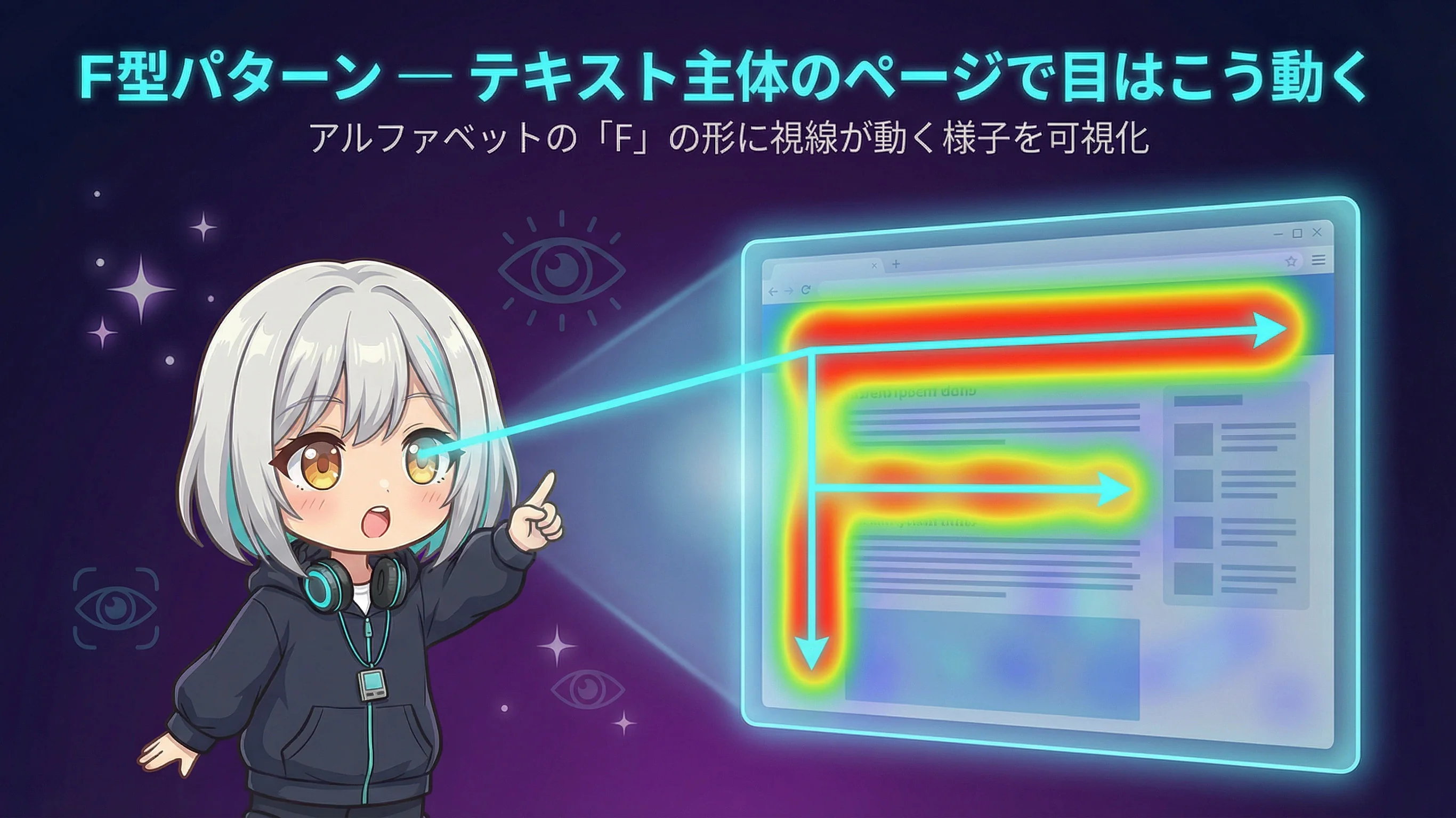 F型パターンのヒートマップ